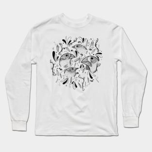 Fine Finches (linework) Long Sleeve T-Shirt